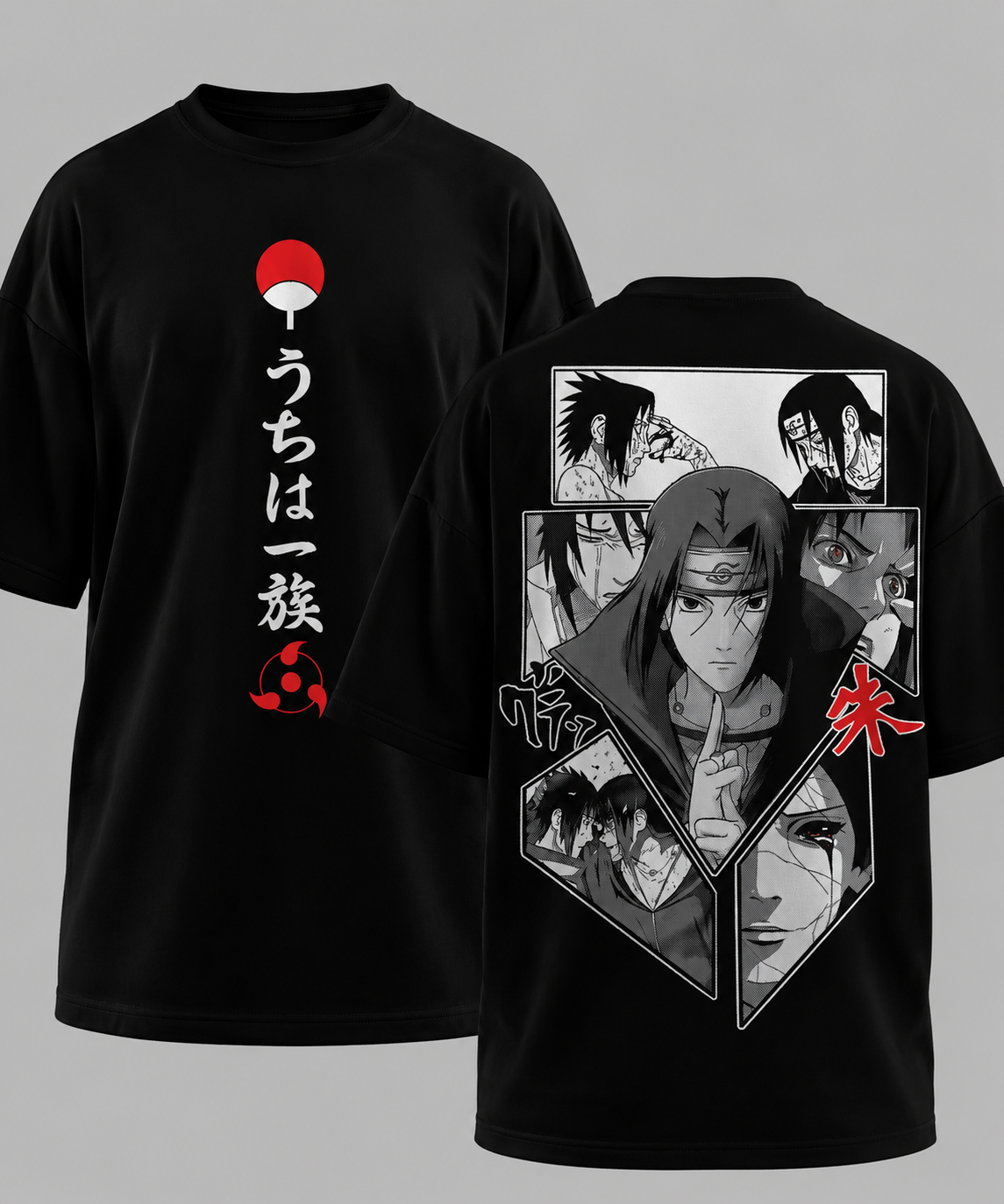 Uchiha Logo Black T-shirt (Unisex)