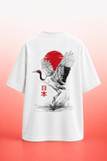 Red Rowned Crane Bird T-shirt (Unisex)