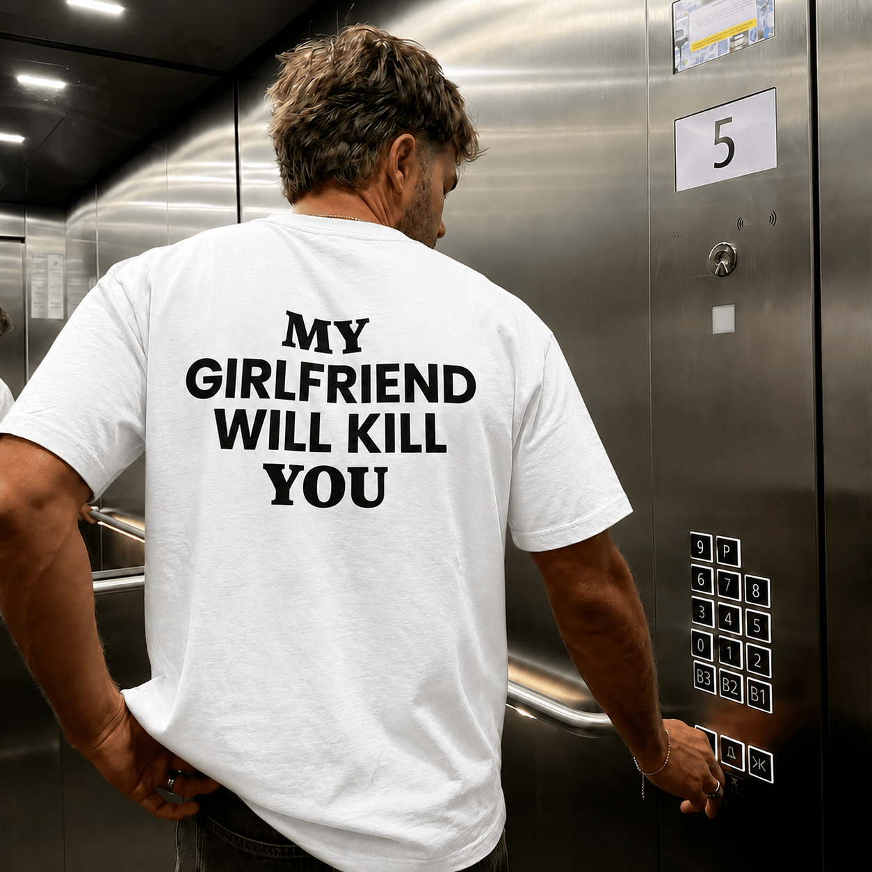 MY GIRLFRIEND WILL KILL YOU T-shirt