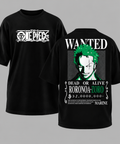 Zoro Wanted One Piece Black T-shirt (Unisex)